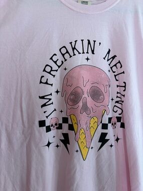 Comfort Colors Light Pink Graphic Tee with Black Print